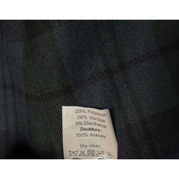 J. Crew Blazer Jacket 10 Blue Green Plaid Check Two Buttons Fall Winter Preppy - Picture 10 of 11